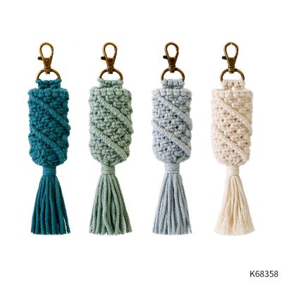 China Amazon Hot Sale New Design Cotton Yarn Handmade Macrame Hand Sanitizer Bottle Holder for sale