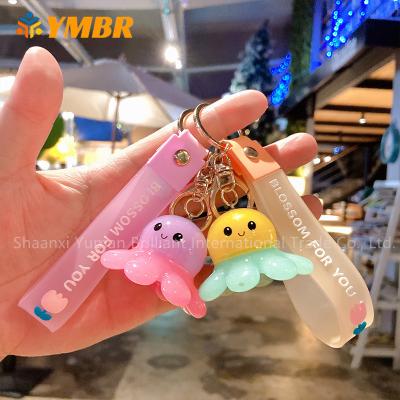 China YMBR Octopus Keychain Environmental Friendly Acrylic Colorful Women Bag Pendant With Lightweight Led Octopus Key Chain for sale