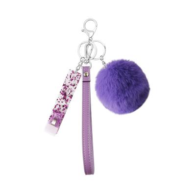 China High Quality Atmosphere Soft Hand Credit Debit Card Grabber Feeling Pom Pom Key Chain And Plastic Clip Custom Your Own Card Grabber For Long Nails for sale