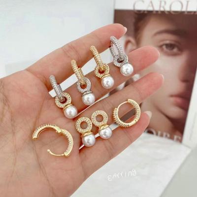 China TRENDY Wholesale Trendy Design Micro Pearl Small Pendant For Hoop Earring Jewelry Finding for sale