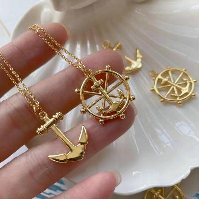 China TRENDY gold plated hammer sickle shape charms necklaces o shape thin link chain necklace 18 inch for sale