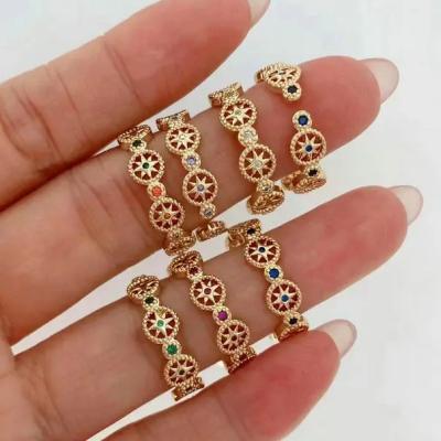 China Cute High Quality Brass Hollow Rings Gold Plated Unisex Hiphop Ring Fashion Finger Jewelry for sale