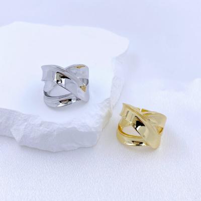 China Cute Exaggerated Punk Jewelry  Open Adjustable Metal Irregular Geometric Hollow Ring for sale