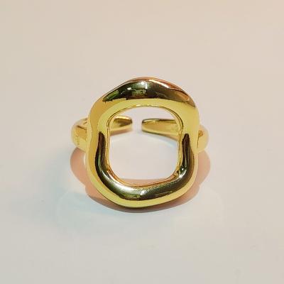 China Cute Irregular Hollow Design Fashion Style Gold Ring Adjustable Rings for sale