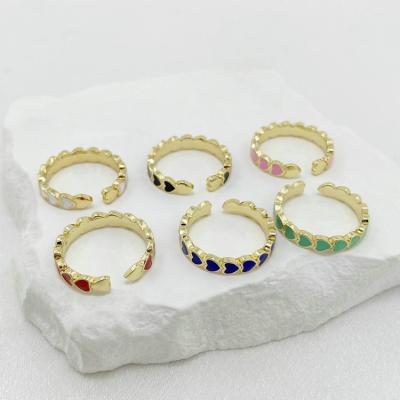 China Cute New Cute Enamel Color Heart Jewelry Ring for sale