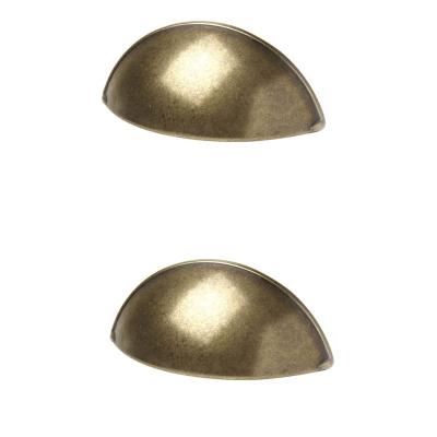 China Popular Shuangxin Factory Customized Half Round Shell Shape Drawer Cabinet Handle Cast Brass Drawer Handle for sale