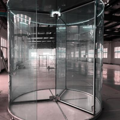 China Heat Insulation Top Drive Automatic Full Glass Revolving Door for sale