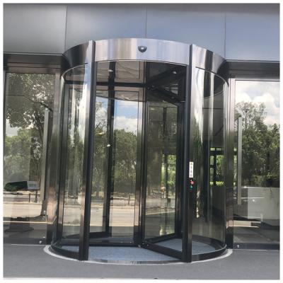 China Automatic Three-wing Automatic Revolving Door Glass Revolving Door For Commercial Building for sale