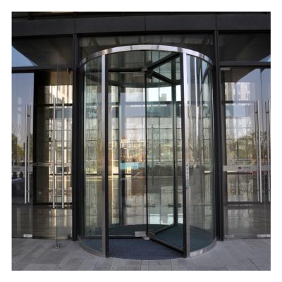 China Full Glass Sensor Automatic Revolving Doors Crystal Revolving Door Frameless Revolving Door for sale