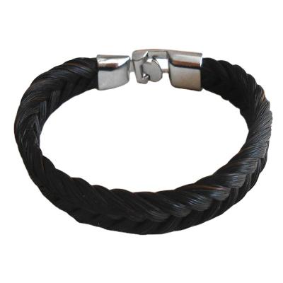 China Jewelry real horse hair braiding bracelets and CLASSIC braid and bracelet necklace with stainless steel clasp for sale