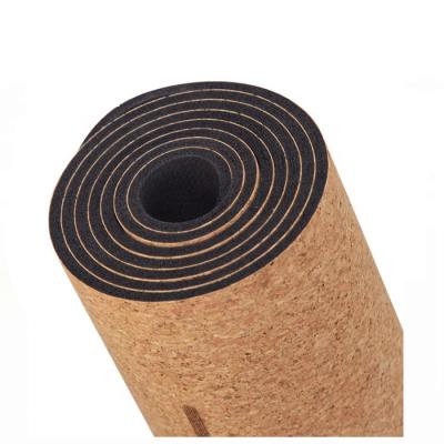 China Eco Friendly Gym Logo Anti-Slip Custom Grip Recycle Cork Rubber Yoga Mat for sale