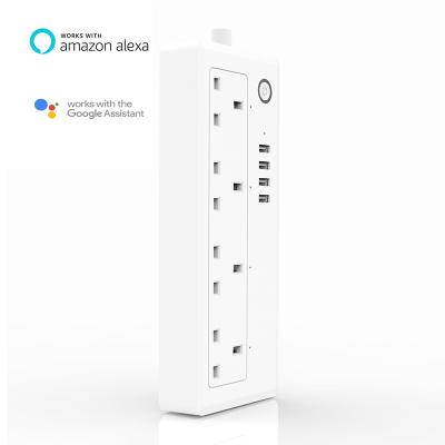 China Cyprus Qatar Singapore Yemen smart wifi power strip work with alexa and google amazon home ST04O for sale