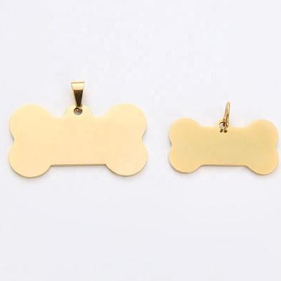 China Europe Customized Polished Engraved Blank Pet Tags Gold Stainless Steel Dog Tag Pendant For Pets Dogs for sale