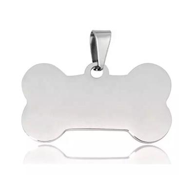 China Europe 49x28x1.8mm Customized Metal Engraved Blank Stainless Steel Dog Bone Tags For Pets Accessories for sale