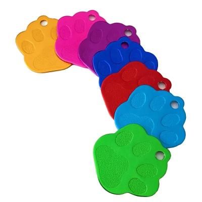 China Europe Paw Print Metal Aluminum Deep Anodized Personalized Dog Cat Id Tags for sale