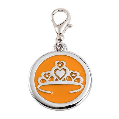 China Europe Pet Crown Printing Round Shape Custom Zinc Alloy Tag Personalized Dog Tag for sale