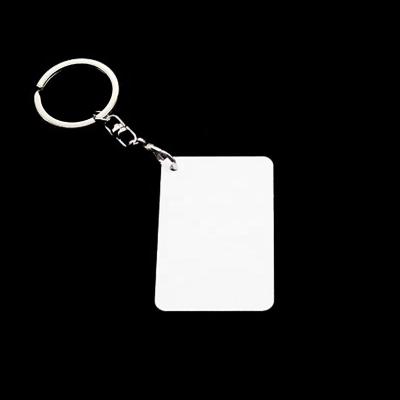 China Europe Fashion DIY 2 Sides Printable Blank Blank Rectangle Shaped Sublimation Metal Keychains for sale