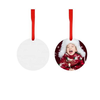 China 76mm Customized Europe Dye Sublimation Christmas Tree Decoration Ornaments White Double-sides Heat Transfer Printing Blanks for sale