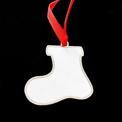 China Europe Fashion Boots Blank Shaped Christmas Decoration DIY Heat Transfer Sublimation Printable Christmas Ornaments Accessories for sale