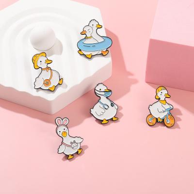 China New Type Anime Duck Europe Shape Brooch Custom Soft Enamel Lapel Metal Pin Badge Making for sale