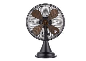 China ETL Oscillating Retro Metal Desk Fan 12 Inch 30W 3 Speed Antique Copper for sale