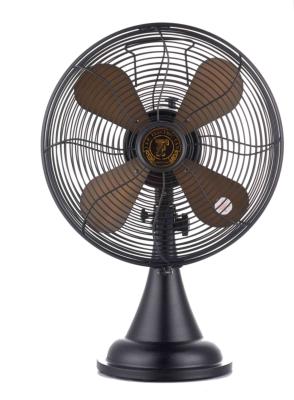 China Black Decorative Antique Electric Fans 30cm 3 Speed All Metal 4 Blade for sale