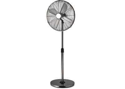 China Pedestal Fan Chrome Black Metal Retro Standing Fan / 16 Inch Oscillating Fan for sale