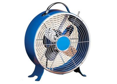 China Blue Retro Metal Fan , 9 Inch Electric Air Cooling Mini Oscillating Fan for sale