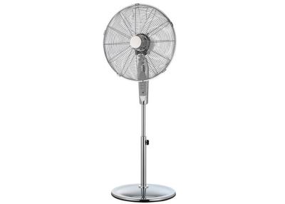 China Oscillating Moving Metal Chrome Floor Standing Fan Indoor 16 Inch 3 Speed 4 Blade for sale