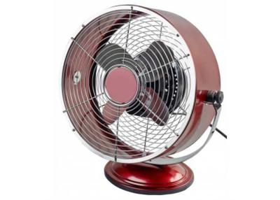 China Household Electric Retro Desk Fan Built In Handle 3 Aluminum Blades for sale