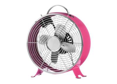 China Pink Metal Electric Mini Antique Table Fan 60W With 90 Degree Oscillation for sale