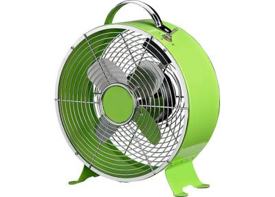 China High Stability Green Retro Metal Desk Fan Two Speed 50Hz Air Flow Silver Stainless for sale