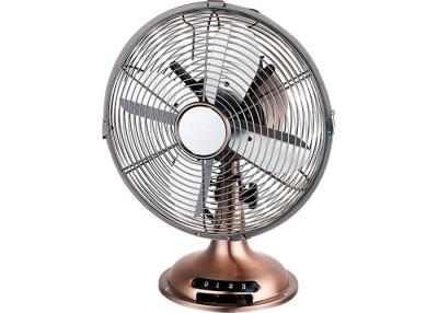 China 40cm Portable Indoor Metal Desk Fan Air Cooling Three Speed Onyx Copper Color for sale