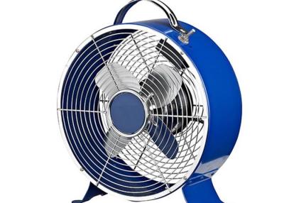 China Las PC portátiles retras decorativas azules de la fan 4 planchan el motor de cobre lleno de las cuchillas 60W 60Hz en venta