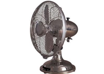 China Retro Electric Desk Fan 4 Blade 45W Copper Motor Brushed Nickel CE ETL for sale