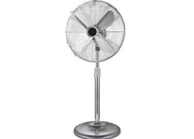 China Brushed Nicked 110V Retro Floor Fan Three Speed Control Knob / Pedestal Cooling Fan for sale