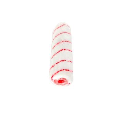 China Eco-friendly Plain Red Stripped 12 Mm Polyester Paint Roller Acrylic Paint Roller Cover for sale