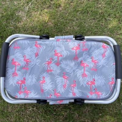 China Fashion Insulated Picnic Basket Cooler Basket Outdoor Collapsible Insulated Folding Picnic Lunch Cooler Bag for sale