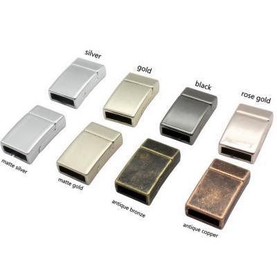 China Bracelet Making Clasps 10mmx3mm Strong Magnetic Clasps For Bracelet Making 10x3mm End Hole Flat Leather Glue In for sale