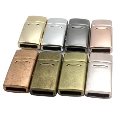 China Bracelet Making Curved Magnetic Clasps Buckle Closure 10x2mm Hole Bracelet Making Leather Rope End for sale