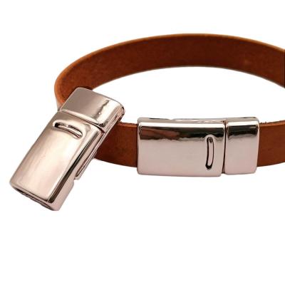 China Bracelet Making 10mm Flat Clasps Magnetic Closure For Bracelet Making 10x2mm Leather Band Glue In Rose Gold for sale