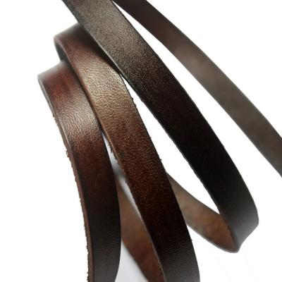 China Jewelry Making or Decor 10mm Flat Leather Band Leather Band Jewelry Making Watch Band 10mmx2mm Distressed Dark Brown for sale