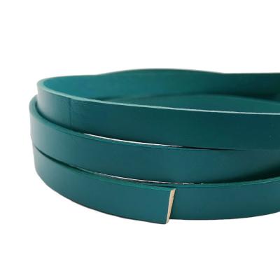 China Jewelry Making 10mmx2mm Flat Leather Band For Bracelet Making 10mm Watch Band Real Leather Rope 2mm Thickness Teal for sale