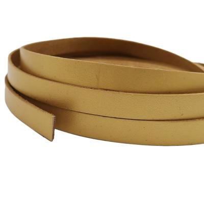 China Jewelry Making or Decor 10mm Gold Flat Leather Band Leather Band, Jewelry Making Watch Band 10x2mm for sale