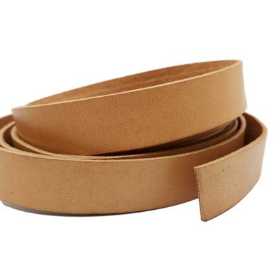 China Jewelry Making or Decorating 15mm 18mm 20mm 25mm Tan Natural Flat Leather Strip wide leather band 2mm thickness for sale