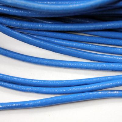 China Jewelry Making or Decorating 4.0mm Royal Blue Craft Jewelry Ropes Around Genuine Leather Rope for Bracelet Round Necklaces for sale