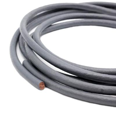 China Jewelry making or decoration 6mm round leather cords decoration or genuine cowhide leather bracelet jewelry making gray for sale