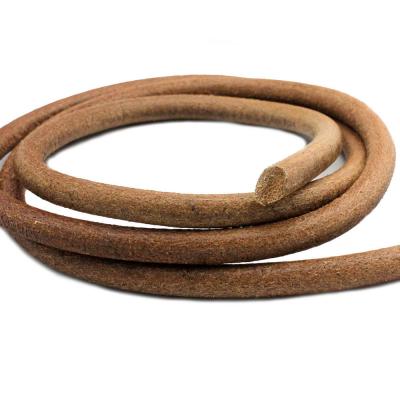 China Jewelry making or decoration 6mm round leather cords decoration or genuine cowhide leather bracelet jewelry making natural tan for sale