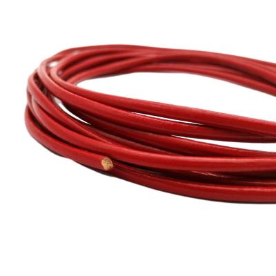 China Jewelry Making or Decoration 4.0mm Round Genuine Cowhide Leather Bracelet to Hide Leather Cords for Jewelry Making Bracelet Necklace Rope Pendant Red for sale