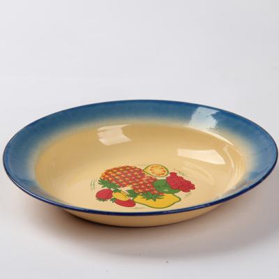 China Sustainable Cheap Enamel Soup Dish Deco Flower 14-26cm for sale